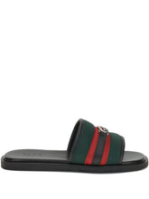 Interlocking G web-stripe sandals